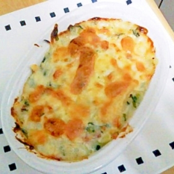 小松菜マカロニグラタン